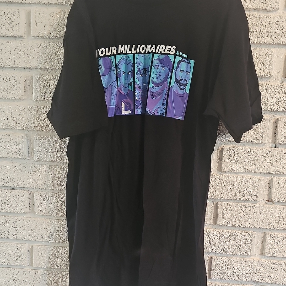 Design By Humans Four Millioniarew & Paul Black Graphic Tee